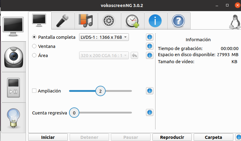 vokoscreenNg Captura de pantalla software libre