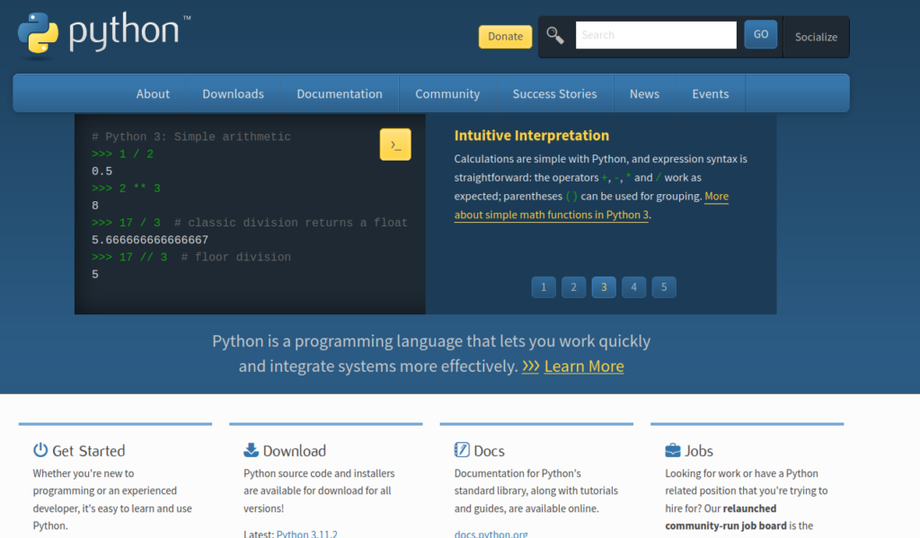 Ingresar a web oficial > Downloads > Python 3.11